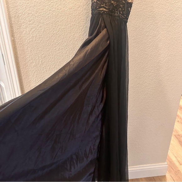 Sue Wong Nocturne Black Beaded Embroidered Maxi Gown Dress Size 4 Formal Prom - Picture 12 of 16